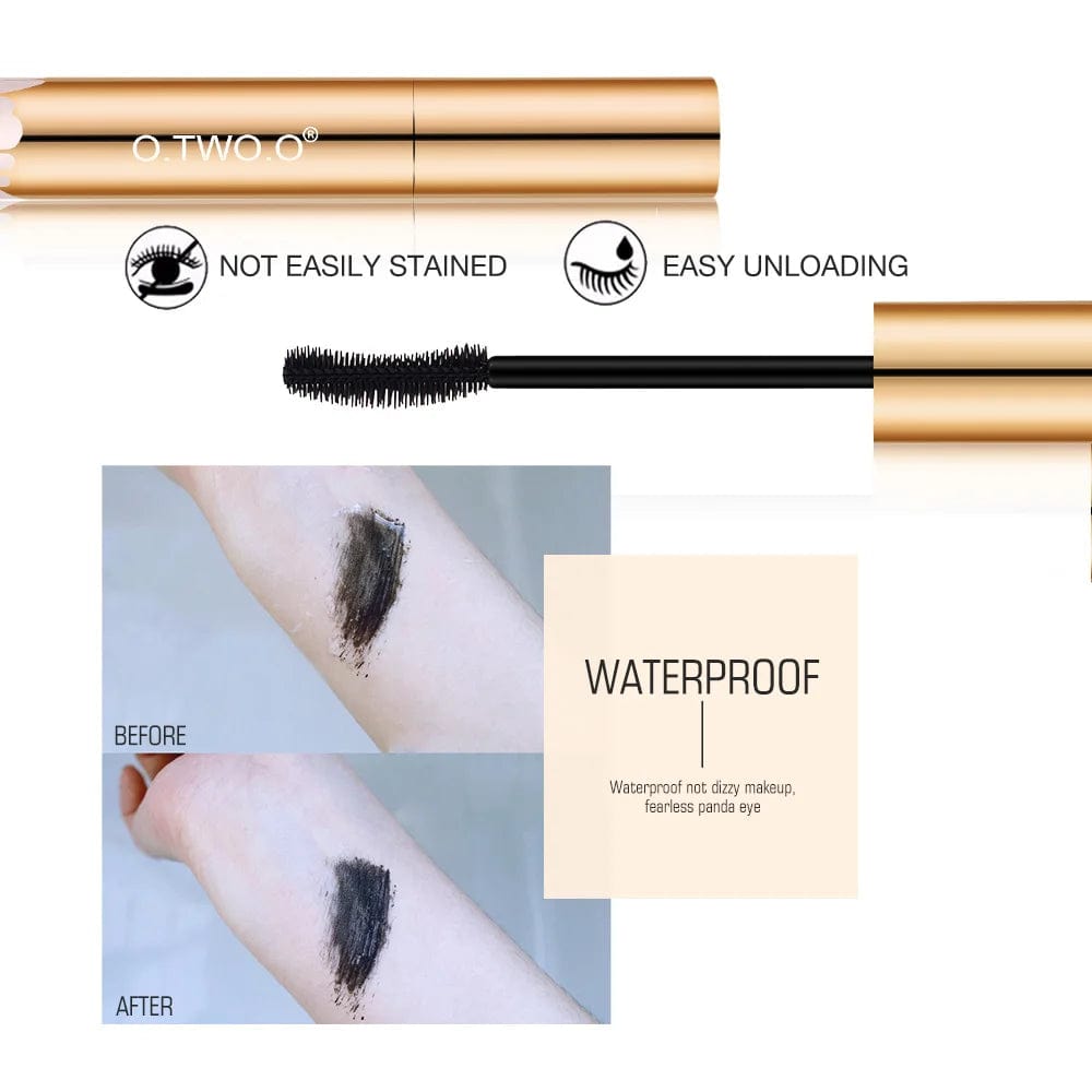 VAIRS beauty & care Macara9981 O.TWO.O 3D Mascara Lengthening Black Lash Eyelash Extension Eye Lashes Brush Beauty Makeup Long-wearing Gold Color Mascara