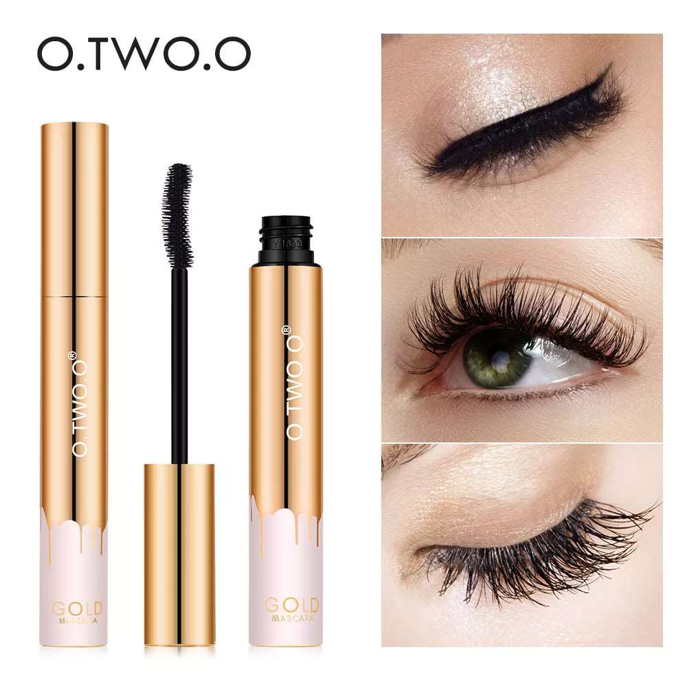 VAIRS beauty & care Macara9981 O.TWO.O 3D Mascara Lengthening Black Lash Eyelash Extension Eye Lashes Brush Beauty Makeup Long-wearing Gold Color Mascara