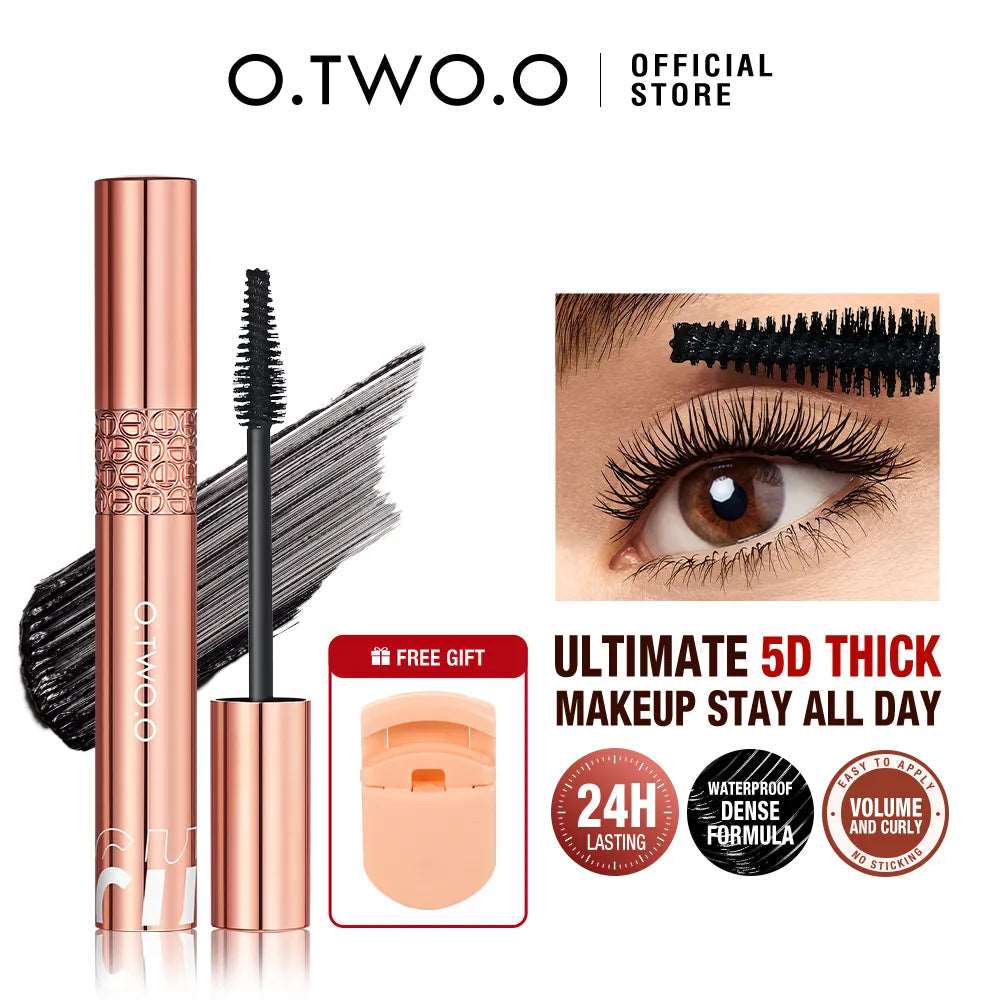 VAIRS beauty & care mascara set 1 / CHINA O.TWO.O Mascara Waterproof Lengthens Eyelashes Extension Black Non-smudge Lengthening Volume 5D Silk Fiber Mascara Cosmetics