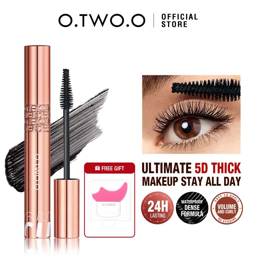 VAIRS beauty & care mascara set 2 / CHINA O.TWO.O Mascara Waterproof Lengthens Eyelashes Extension Black Non-smudge Lengthening Volume 5D Silk Fiber Mascara Cosmetics