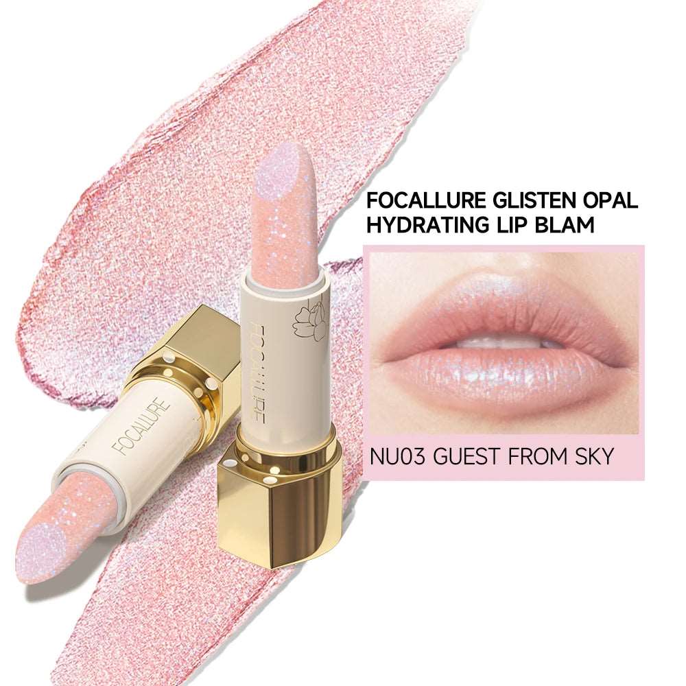 VAIRS beauty & care NU03 Guest From Sky FOCALLURE Diamond Shiny Lipstick Moisturizing Long Lasting 13 Colors Lip Gloss Glitter Shimmer Lip Blam Lips Makeup Cosmetics