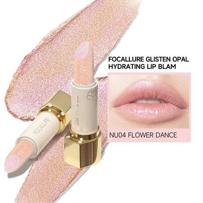 VAIRS beauty & care NU04 Flower Dance FOCALLURE Diamond Shiny Lipstick Moisturizing Long Lasting 13 Colors Lip Gloss Glitter Shimmer Lip Blam Lips Makeup Cosmetics