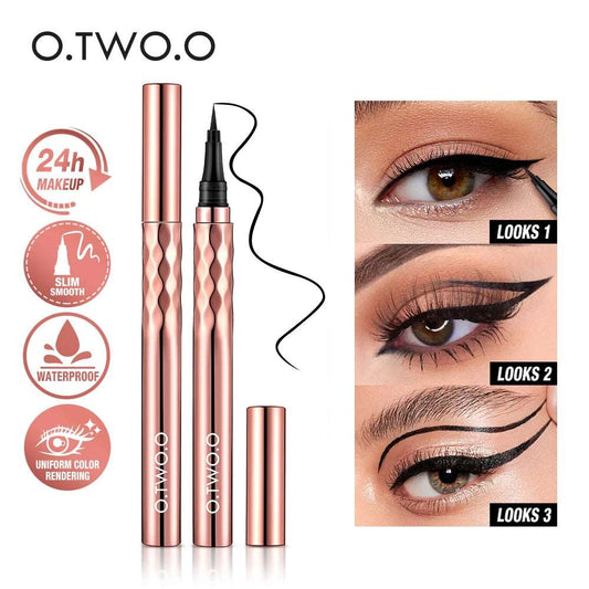 VAIRS beauty & care O.TWO.O Black Liquid Eyeliner Eye Make Up Super Waterproof Long Lasting Eye Liner Easy to Wear Eyes Makeup Cosmetics Tools