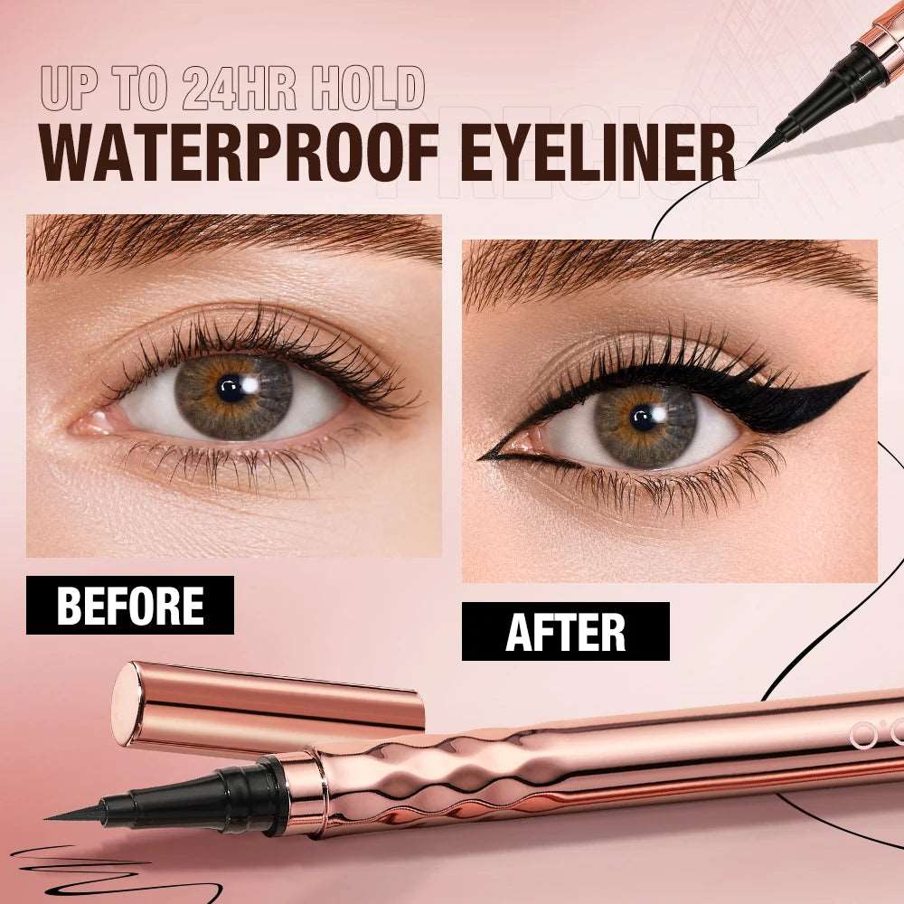 VAIRS beauty & care O.TWO.O Black Liquid Eyeliner Eye Make Up Super Waterproof Long Lasting Eye Liner Easy to Wear Eyes Makeup Cosmetics Tools