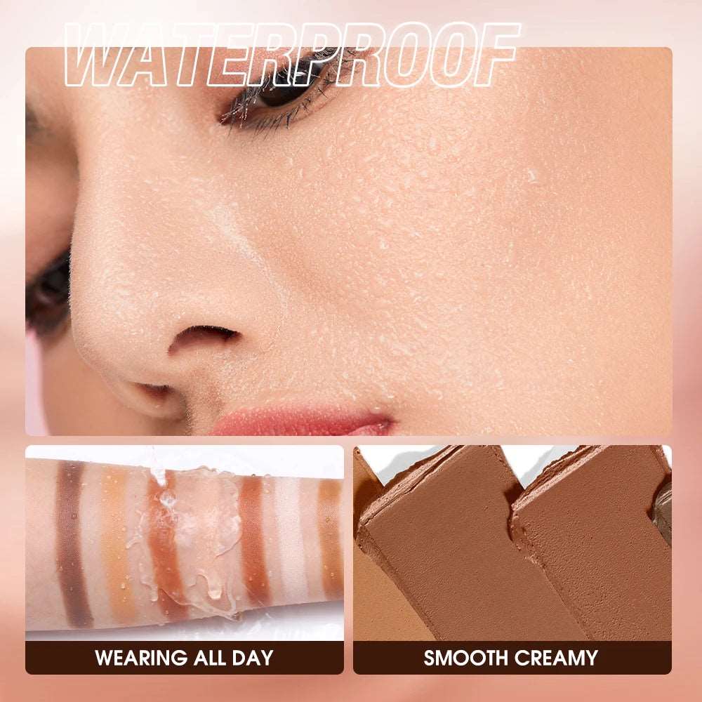 VAIRS beauty & care O.TWO.O Contour Stick Highlighting&Bronzer Face Brightening Double Head Contour Pen Waterproof Contouring Makeup Cosmetics