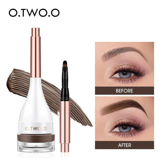 VAIRS beauty & care O.TWO.O Eyebrow Pomade Brow Mascara Natural Waterproof Long Lasting Creamy Texture 4 Colors Tinted Sculpted Brow Gel with Brush