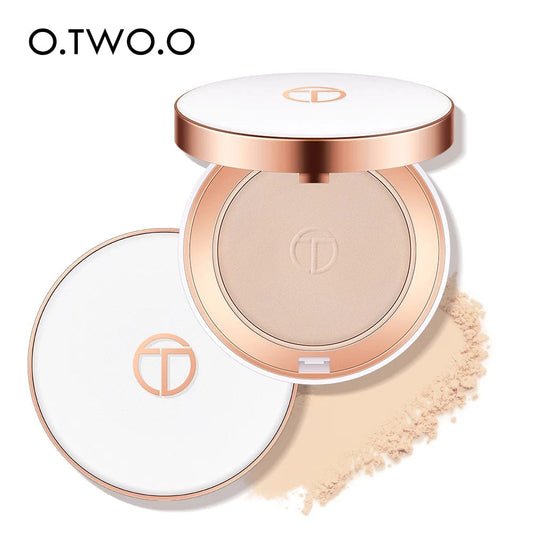 VAIRS beauty & care O.TWO.O Face Setting Powder Cushion Compact Powder Oil-Control 3 Colors Matte Smooth Finish Concealer Makeup Pressed Powder