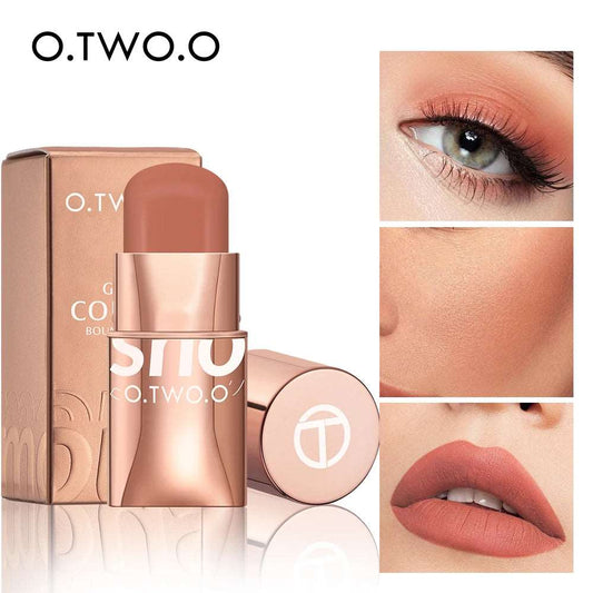 VAIRS beauty & care O.TWO.O Lipstick Blush Stick 3-in-1 Eyes Cheek and Lip Tint Buildable Waterproof Lightweight Cream Multi Stick Makeup for Women