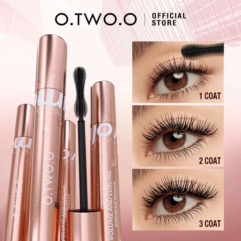 VAIRS beauty & care O.TWO.O Mascara Waterproof 4D Silk Fiber Curling Volume Lashes Thick Lengthening  Nourish Eyelash Extension High Quality Makeup