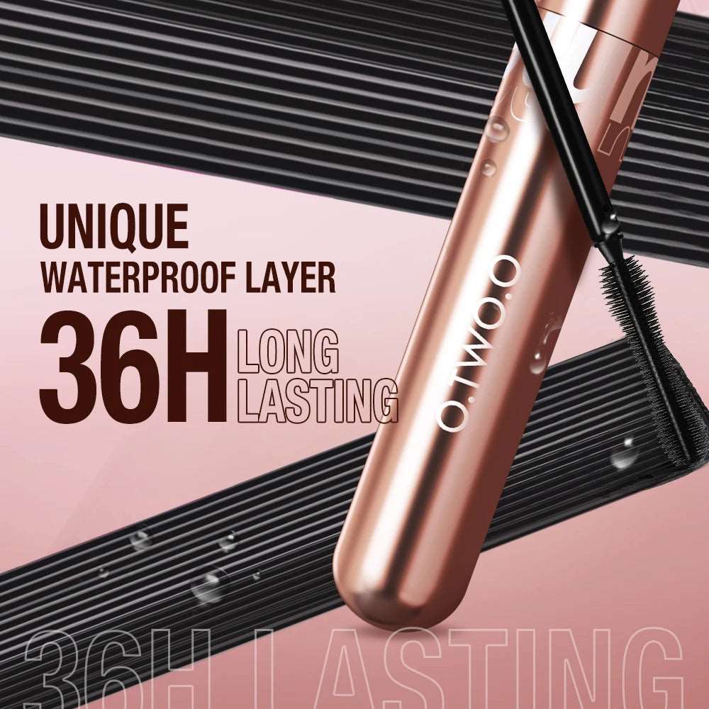 VAIRS beauty & care O.TWO.O Mascara Waterproof 4D Silk Fiber Curling Volume Lashes Thick Lengthening  Nourish Eyelash Extension High Quality Makeup