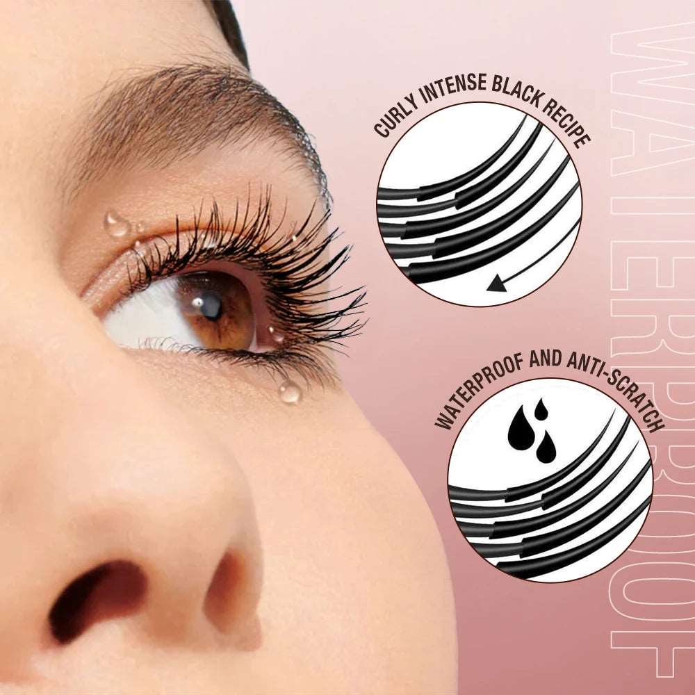 VAIRS beauty & care O.TWO.O Mascara Waterproof 4D Silk Fiber Curling Volume Lashes Thick Lengthening  Nourish Eyelash Extension High Quality Makeup