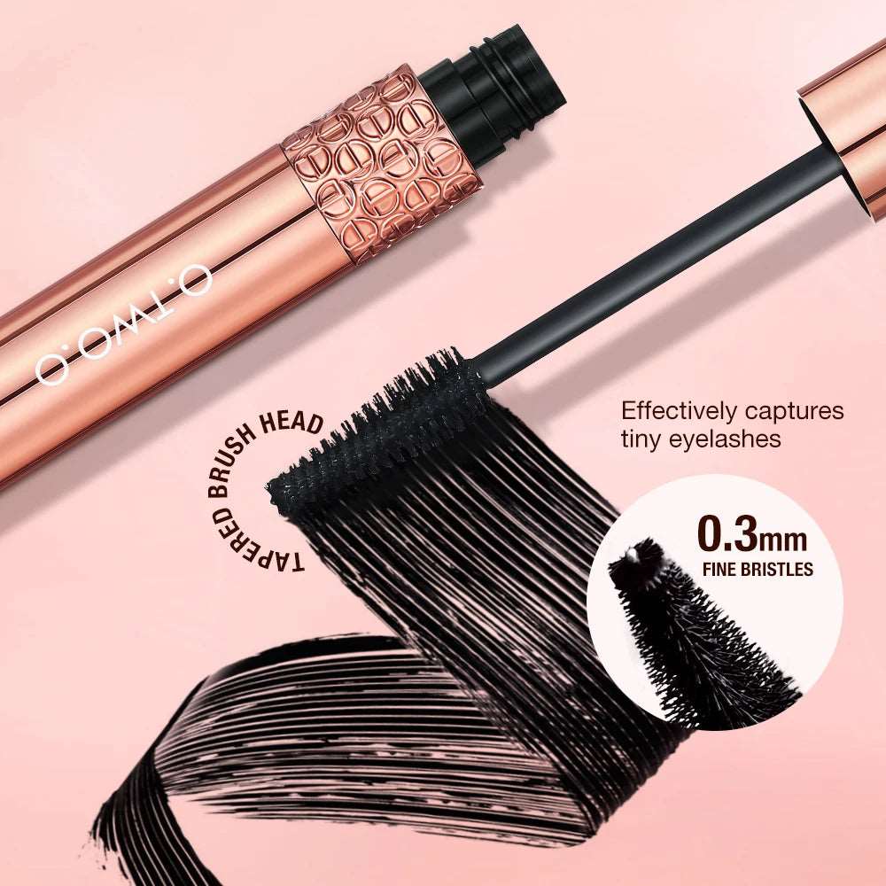 VAIRS beauty & care O.TWO.O Mascara Waterproof Lengthens Eyelashes Extension Black Non-smudge Lengthening Volume 5D Silk Fiber Mascara Cosmetics