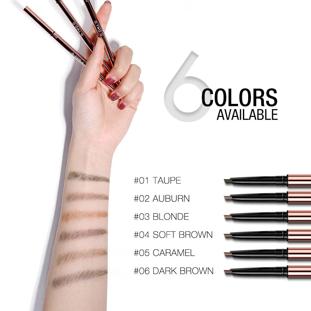 VAIRS beauty & care O.TWO.O Ultra Fine Triangle Eyebrow Pencil Precise Brow Definer Long Lasting Waterproof Blonde Brown Eye Brow Makeup 6 Colors