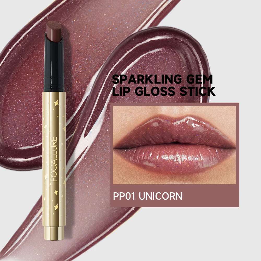 VAIRS beauty & care PP01 FOCALLURE Pearlescent Lip Gloss Stick Moisturizing Long Lasting Sexy Sparkling Lip Balm Shimmer Lipstick Pen Makeup Cosmetics