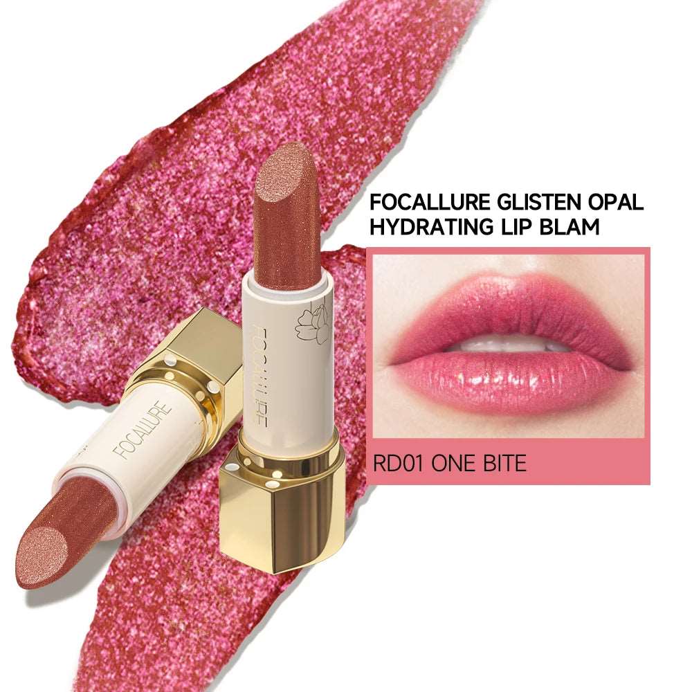 VAIRS beauty & care RD01 ONE BITE FOCALLURE Diamond Shiny Lipstick Moisturizing Long Lasting 13 Colors Lip Gloss Glitter Shimmer Lip Blam Lips Makeup Cosmetics