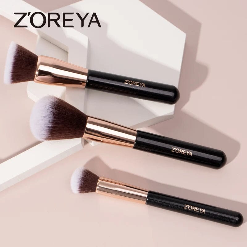 VAIRS beauty & care ZOREYA 10 Rose Gold Makeup Brushes Set Professional Eyeshadow Foundation Blending Eyebrow Fan Blush pinceaux de maquillage