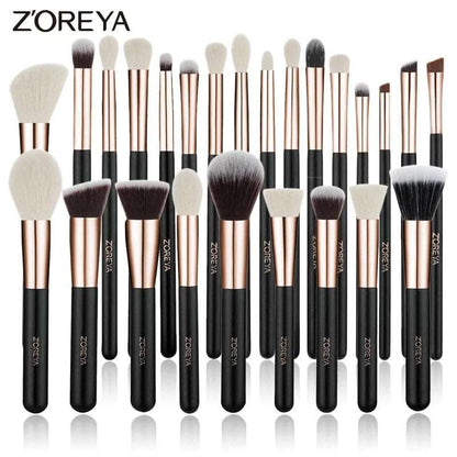 VAIRS beauty & care ZOREYA Black Makeup Brushes Set Natural Hair Brushes Foundation Powder Eyebrow Contour Eyeshadow Make Up Brushes maquiage