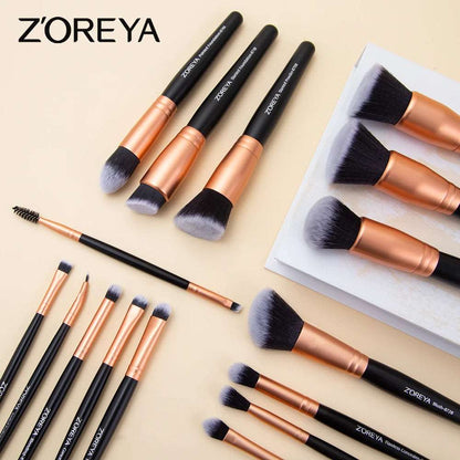 VAIRS beauty & care ZOREYA Professional Luxury Makeup Brushes Set, 15Pcs Eyeshadow Foundation Contour Lip  Premium Synthetic Kabuki Brush