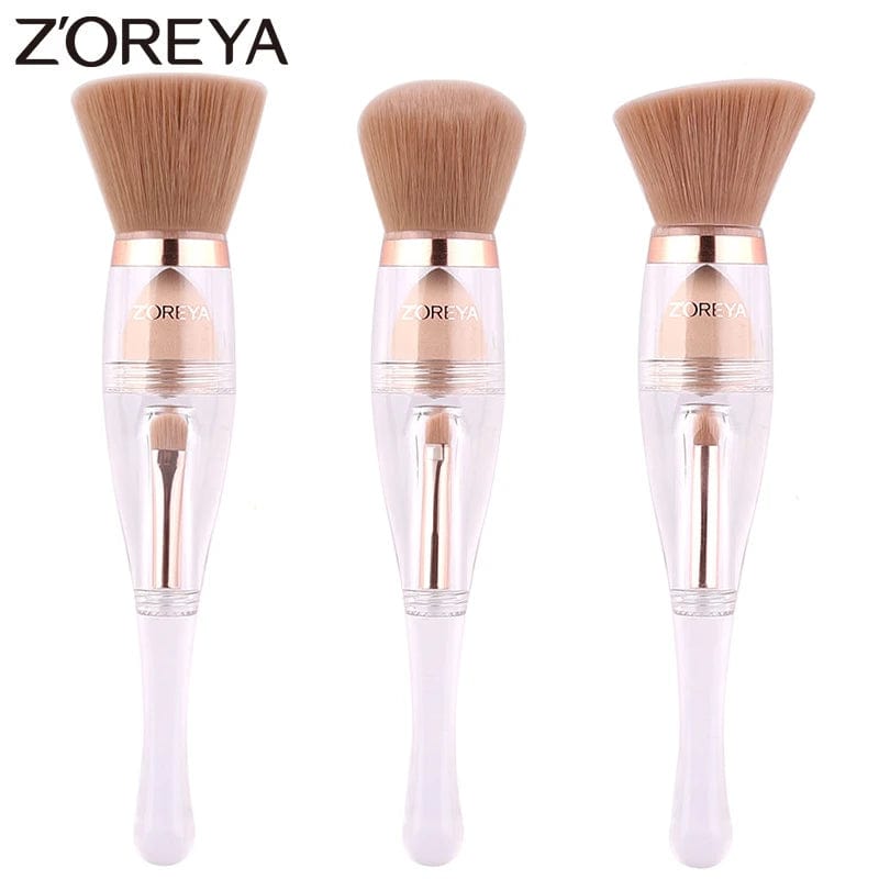 VAIRS beauty & care ZOREYA Travel 3in1 Make Up Soft Multipurpose Portable Makeup Brush Angled Sponge Brow Eye Shadow Powder Paint Brushes Cosmetic