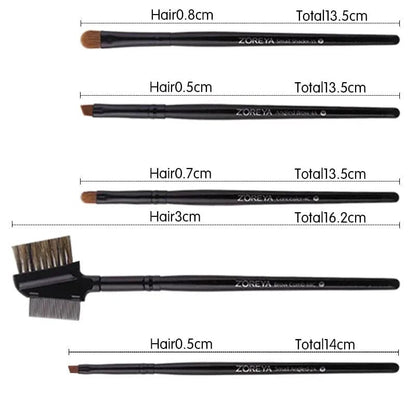 VAIRS beauty & care zp10black ZOREYA 10Pcs Black Luxury Animal Hair Makeup Brushes Set Powder Concealer Eye Shadow Cosmetic Tools Professional Makeup Natural