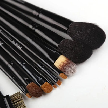 VAIRS beauty & care zp10black ZOREYA 10Pcs Black Luxury Animal Hair Makeup Brushes Set Powder Concealer Eye Shadow Cosmetic Tools Professional Makeup Natural