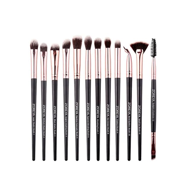 VAIRS beauty & care ZS126 ZOREYA Black Makeup Brushes Set Eye Face Cosmetic Foundation Powder Blush Eyeshadow Kabuki Blending Make up Brush Beauty Tool