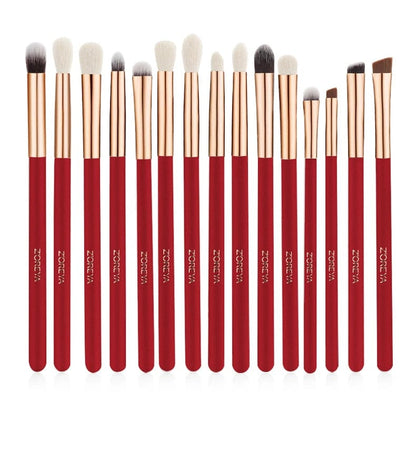 VAIRS® Beauty Red/Gold 15pcs ZOREYA Black Makeup Brushes set Professional Natural Hair Brushes Foundation Powder Contour Eyeshadow Make Up Brushes