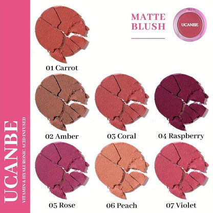 VAIRS® Beauty UCANBE Matte Cream-To-Powder Blush Makeup Palette, Highly Pigmented Lightweight Blush for Cheek and Eye, Blendable Flawless Velvety Coverage Face Blushes Make up