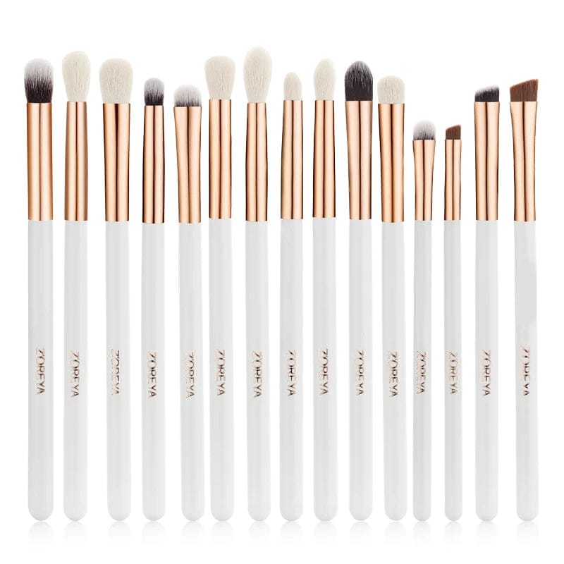 VAIRS® Beauty White/Gold 15pcs ZOREYA Black Makeup Brushes set Professional Natural Hair Brushes Foundation Powder Contour Eyeshadow Make Up Brushes