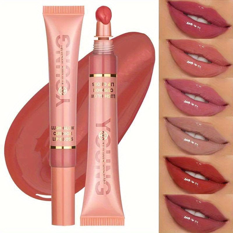 VAIRS® Beauty YOUNG VISION Hydrating Liquid Lipstick & Gloss Tint, Oil Infused, Cushion & Puff Applicators, Versatile Nude to Red Shades, Labial Liquido & Brillo Labial