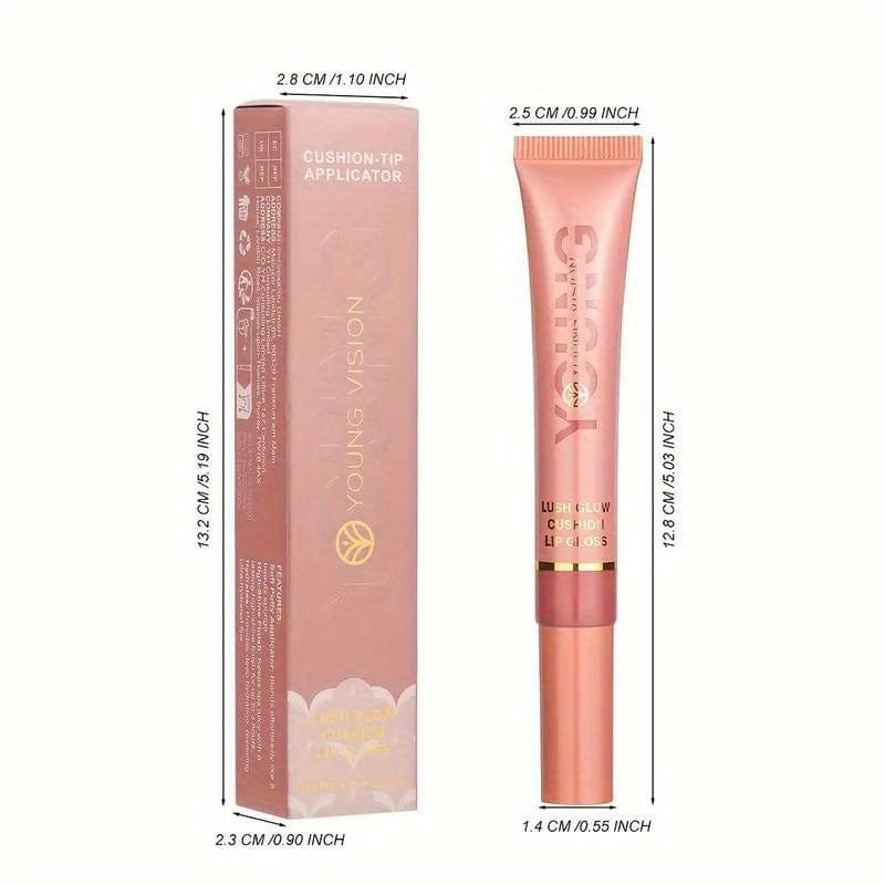 VAIRS® Beauty YOUNG VISION Hydrating Liquid Lipstick & Gloss Tint, Oil Infused, Cushion & Puff Applicators, Versatile Nude to Red Shades, Labial Liquido & Brillo Labial