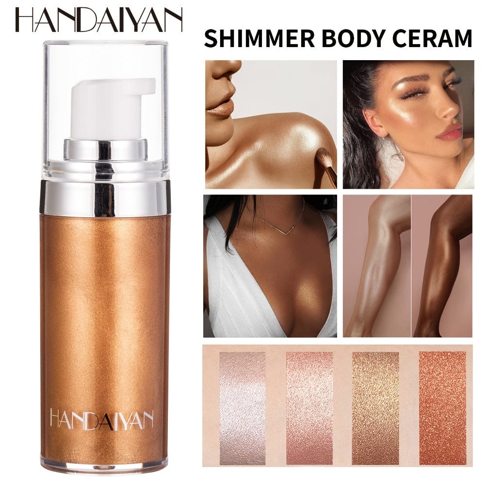 VAIRS® HANDAIYAN 4 Colors Shimmer Liquid Highlighter, Body Face Foundation Cream, Waterproof Brightening Makeup Cosmetic