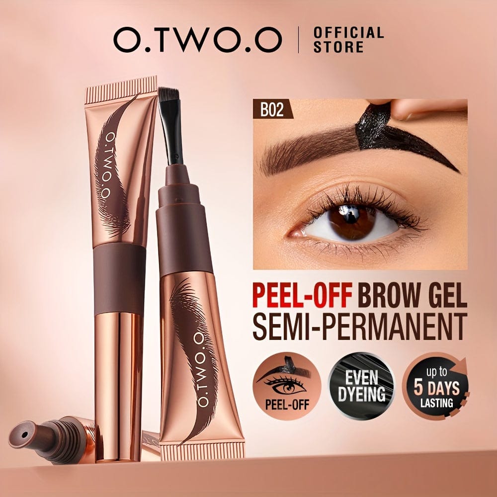 VAIRS® O.TWO.O Tattoo Brow Gel, Peel-off Semi-permanent, Even Dyeing, Long Lasting Eyebrow Makeup Up To 5 Days